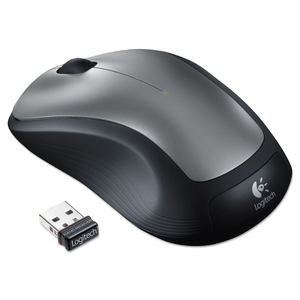 WIRELESS MOUSE, 2.4 GHZ FREQUENCY/30 FT WIRELESS RANGE, LEFT/RIGHT HAND USE, SILVER/BLACK by Logitech