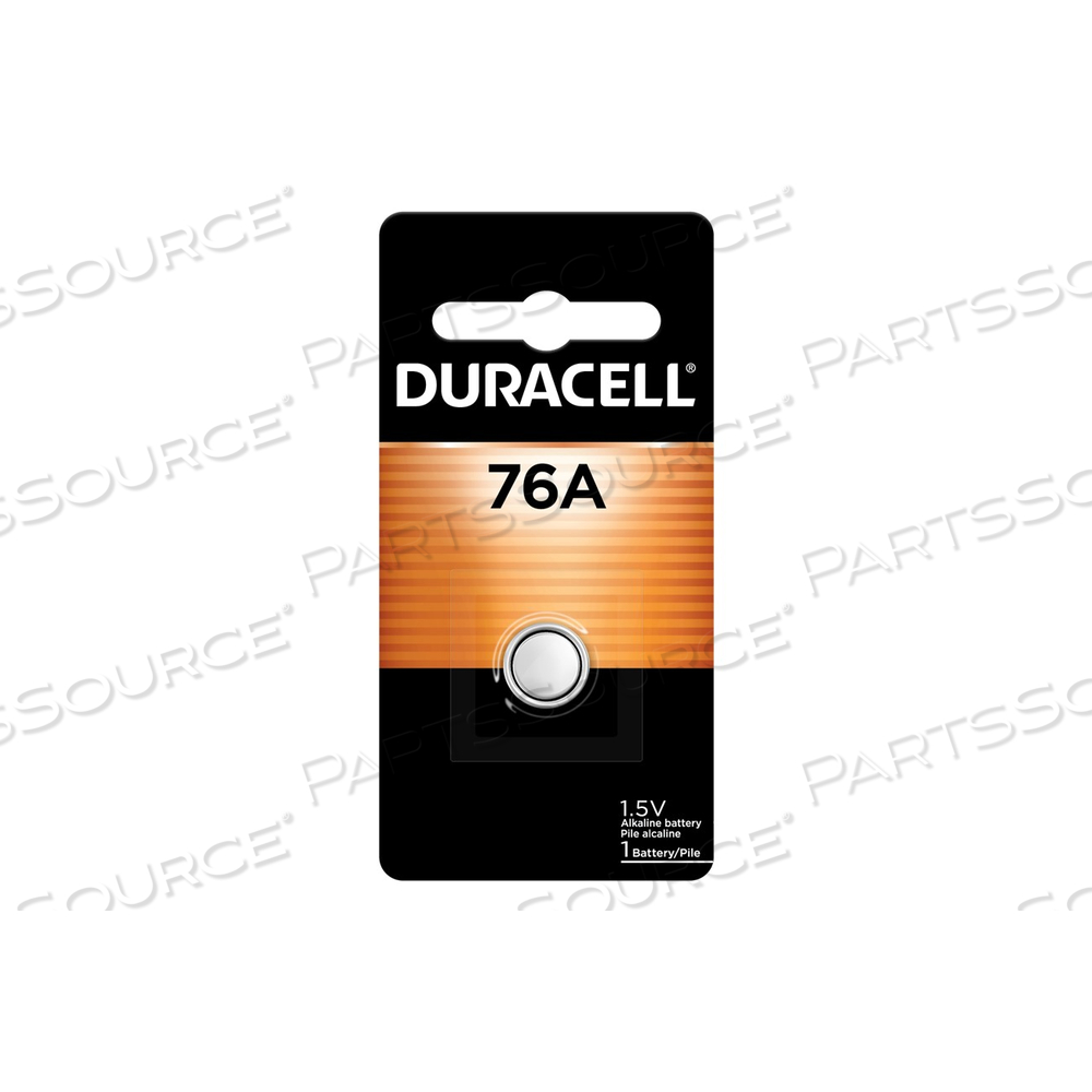 76A DURACELL, SPECIALTY ALKALINE BATTERY, 76A/LR44, 1.5 V, 1PK 