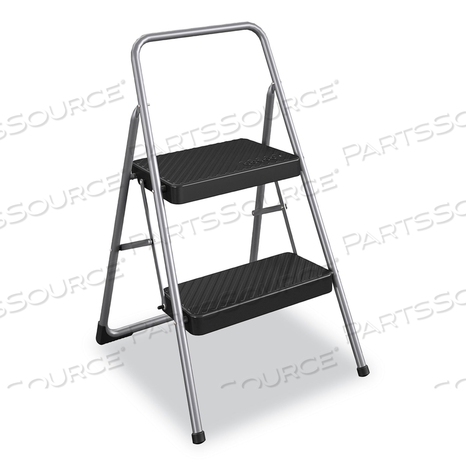 2-STEP FOLDING STEEL STEP STOOL, 200 LB CAPACITY, 28.13" WORKING HEIGHT, COOL GRAY by Cosco 2-STEP FOLDING STEEL STEP STOOL, 200 LB CAPACITY, 28.13" WORKING HEIGHT, COOL GRAY by Cosco