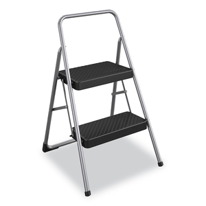 2-STEP FOLDING STEEL STEP STOOL, 200 LB CAPACITY, 28.13" WORKING HEIGHT, COOL GRAY by Cosco