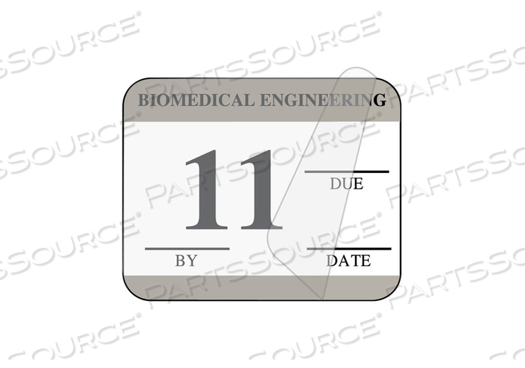 SELF-LAMINATED LABEL, BIOMEDICAL ENGINEERING INSPECTION, SYNTHETIC PAPER, GRAY, 1-1/4 IN X 1 IN by United Ad Label