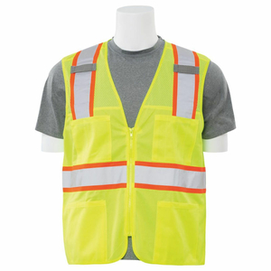 S149 ZIPPER SAFETY VEST, CLASS 2, LIME, SIZE M by ERB Safety