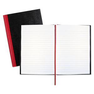 HARDCOVER CASEBOUND NOTEBOOK, SCRIBZEE COMPATIBLE, 1 SUBJECT, WIDE/LEGAL RULE, BLACK COVER, 8.25 X 5.63, 96 SHEETS by Black n' Red