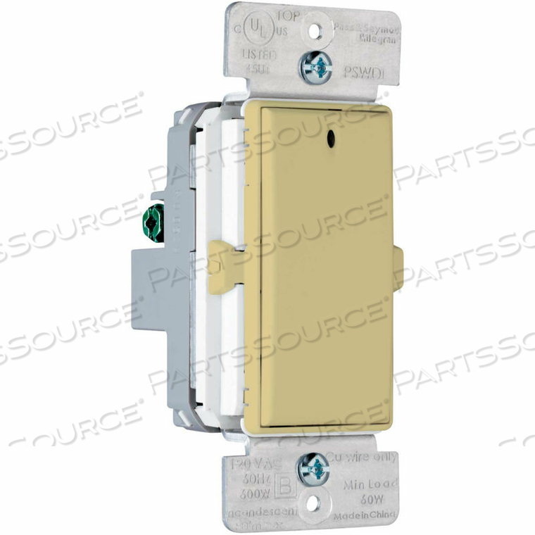 IN-WALL RF INCANDESCENT DIMMER 600W, IVORY 
