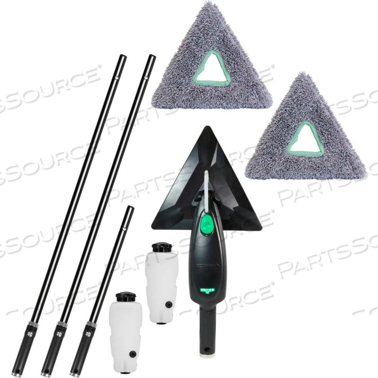 STINGRAY 10' REFILLABLE SYSTEM MICROFIBER KIT, 50-1/2" HANDLE - BLACK by Unger STINGRAY 10' REFILLABLE SYSTEM MICROFIBER KIT, 50-1/2" HANDLE - BLACK by Unger