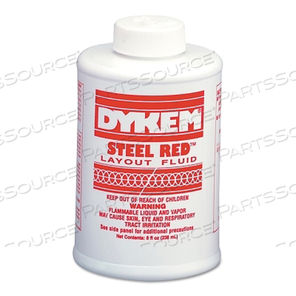 LAYOUT FLUID, 8 OZ BRUSH-IN-CAP, RED by Dykem