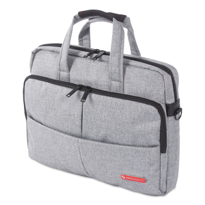 STERLING SLIM BRIEFCASE, FITS DEVICES UP TO 15.6", POLYESTER, 3 X 3 X 11.75, GRAY by Swiss Mobility