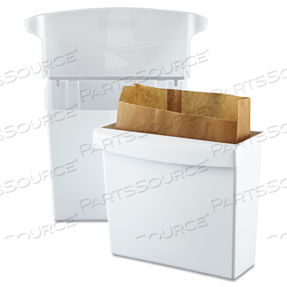 SANITARY NAPKIN RECEPTACLE WITH RIGID LINER, PLASTIC, WHITE by Rubbermaid Medical Division