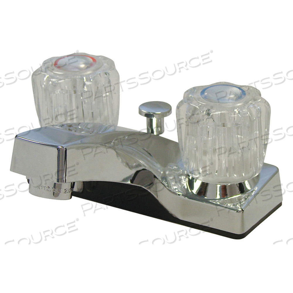 FAUCET NON-MET 2 ACRYLIC HANDLE W/POP UP by B&K