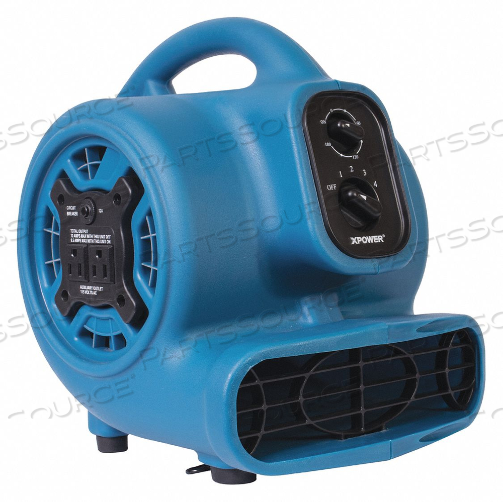 AIR MOVER MINI POWER OUTLETS TIMER BLUE by Xpower Manufacure, Inc