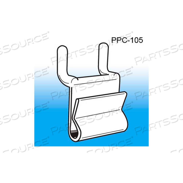 POWER WING CLIP FOR PEGBOARD & SLATWALL, 1/2"L, WHITE by Clip Strip Corp.