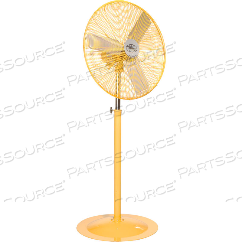 30" DELUXE INDUSTRIAL PEDESTAL FAN - OSCILLATING- SAFETY YELLOW - 10000 CFM by Approved Vendor