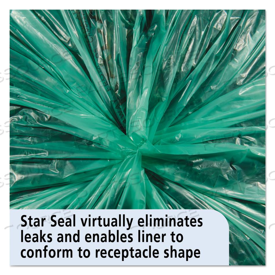 CONTROLLED LIFE-CYCLE PLASTIC TRASH BAGS, 33 GAL, 1.1 MIL, 33" X 40", GREEN by Envision CONTROLLED LIFE-CYCLE PLASTIC TRASH BAGS, 33 GAL, 1.1 MIL, 33" X 40", GREEN by Envision