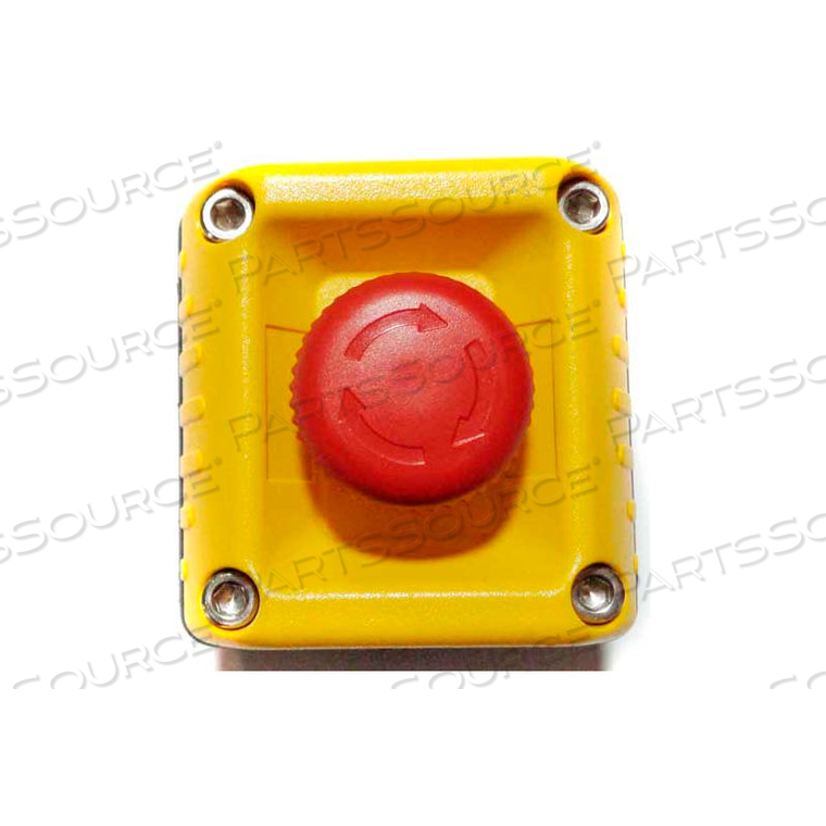 T.E.R., VICTOR WALL MOUNT CONTROL STATION, YELLOW, 1 HOLE LATCHED E-STOP by Springer Controls Co. Inc