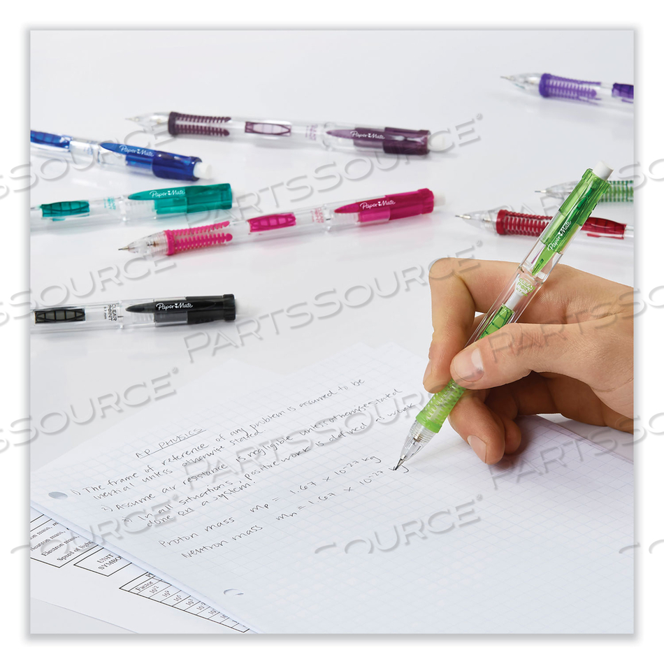 CLEAR POINT MECHANICAL PENCIL, 0.9 MM, HB (#2.5), BLACK LEAD, ASSORTED BARREL COLORS by Paper Mate