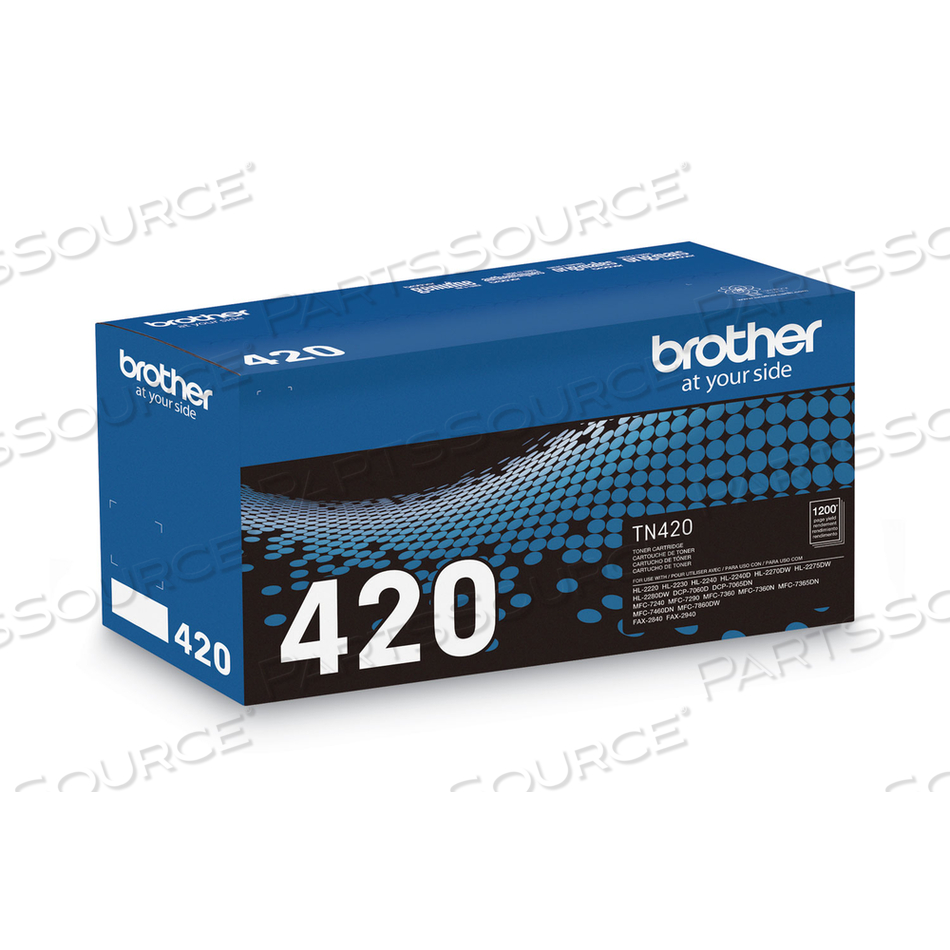 TN420 TONER, 1,200 PAGE-YIELD, BLACK by Brother TN420 TONER, 1,200 PAGE-YIELD, BLACK by Brother