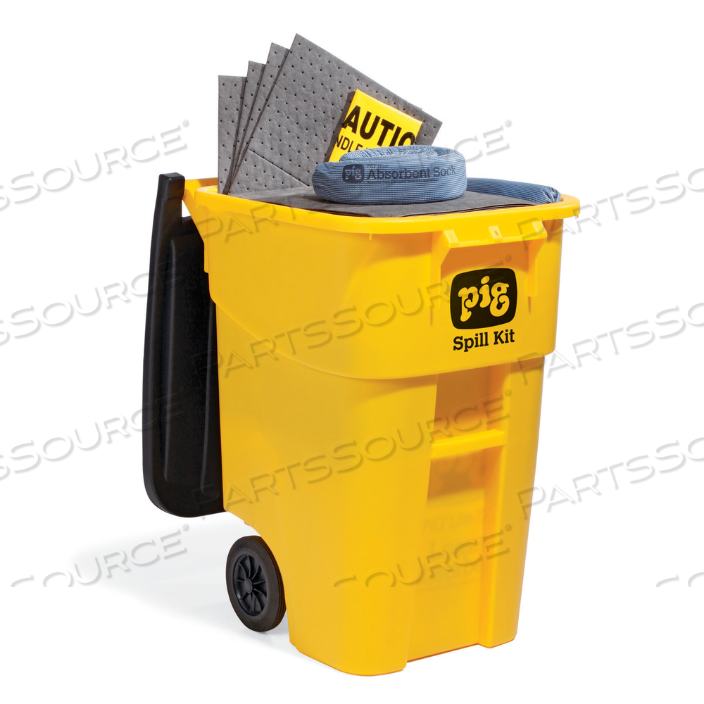 PIG SPILL KIT IN HIGH-VISIBILITY MOBILE CONTAINER by New Pig Corporation PIG SPILL KIT IN HIGH-VISIBILITY MOBILE CONTAINER by New Pig Corporation