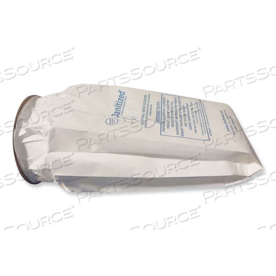 VACUUM FILTER BAGS DESIGNED TO FIT PROTEAM 6 QT QUARTERVAC by Janitized VACUUM FILTER BAGS DESIGNED TO FIT PROTEAM 6 QT QUARTERVAC by Janitized