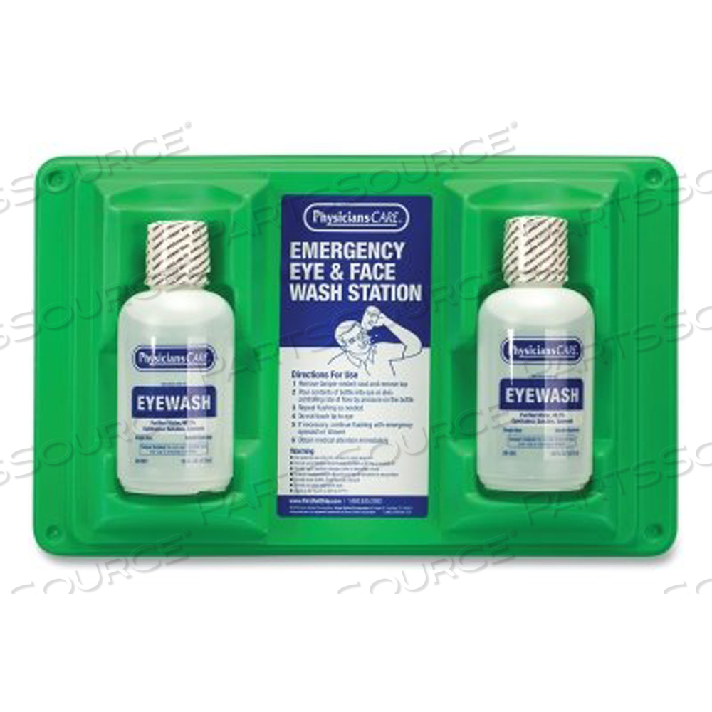 EYE AND SKIN FLUSH EMERGENCY STATION/REPLACEMENT TWIN BOTTLE, 16 OZ by Physicianscare
