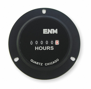 DC HOUR METER 6 DIGIT ROUND 10-80VDC by ENM