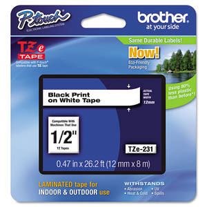 LABEL TAPE CARTRIDGE 26 FT.4 L 1/2 W by Brother