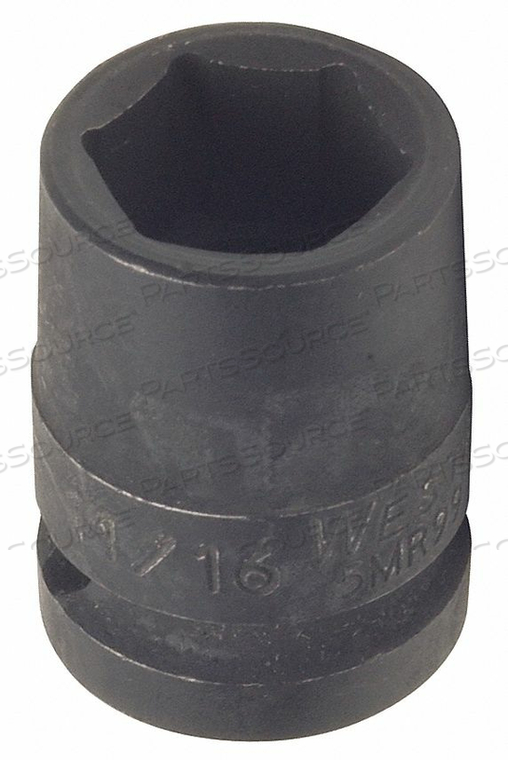 IMPACT SOCKET, SOCKET SIZE 11/16 IN, SOCKET SHAPE 6-POINT, DRIVE TYPE IMPACT, DRIVE SIZE 1/2 IN, COMPATIBLE FASTENER TYPE BOLTS, NO, ALLOY S by Westward