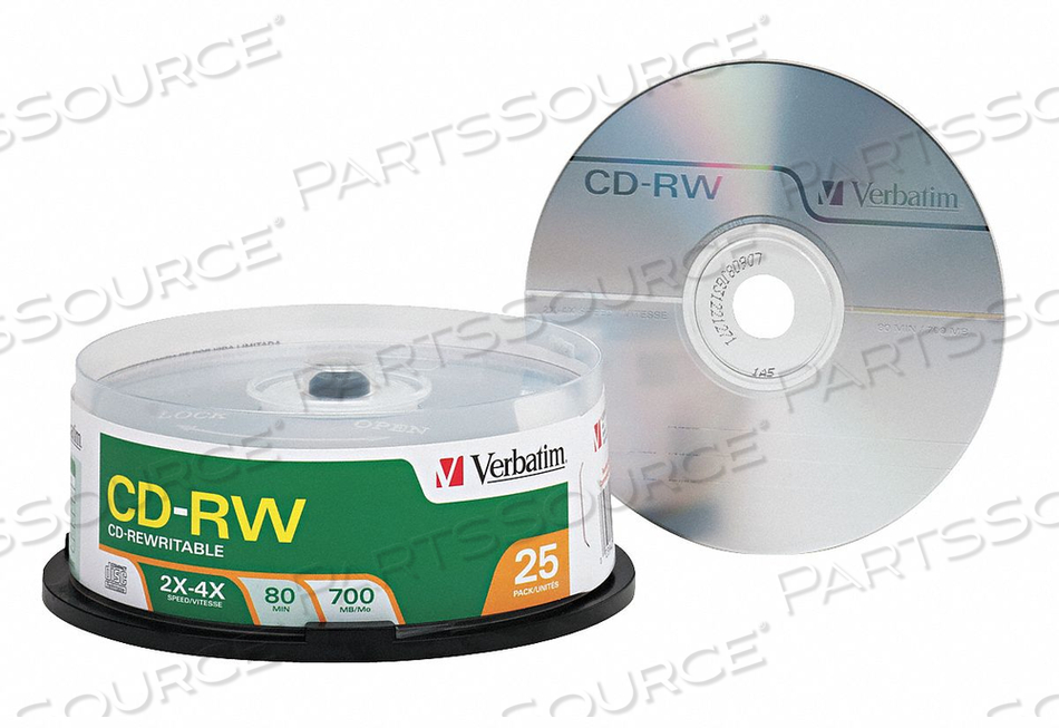 CD-RW DISC 700 MB 80 MIN 4X PK25 