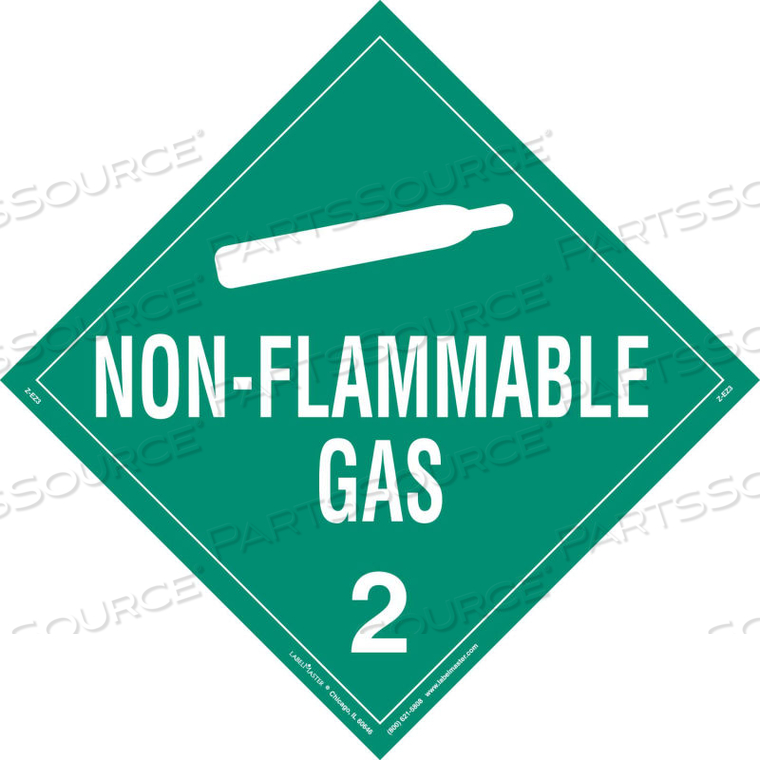 NON-FLAMMABLE GAS PLACARD, WORDED, REMOVABLE VINYL, 25/PACK by Labelmaster NON-FLAMMABLE GAS PLACARD, WORDED, REMOVABLE VINYL, 25/PACK by Labelmaster