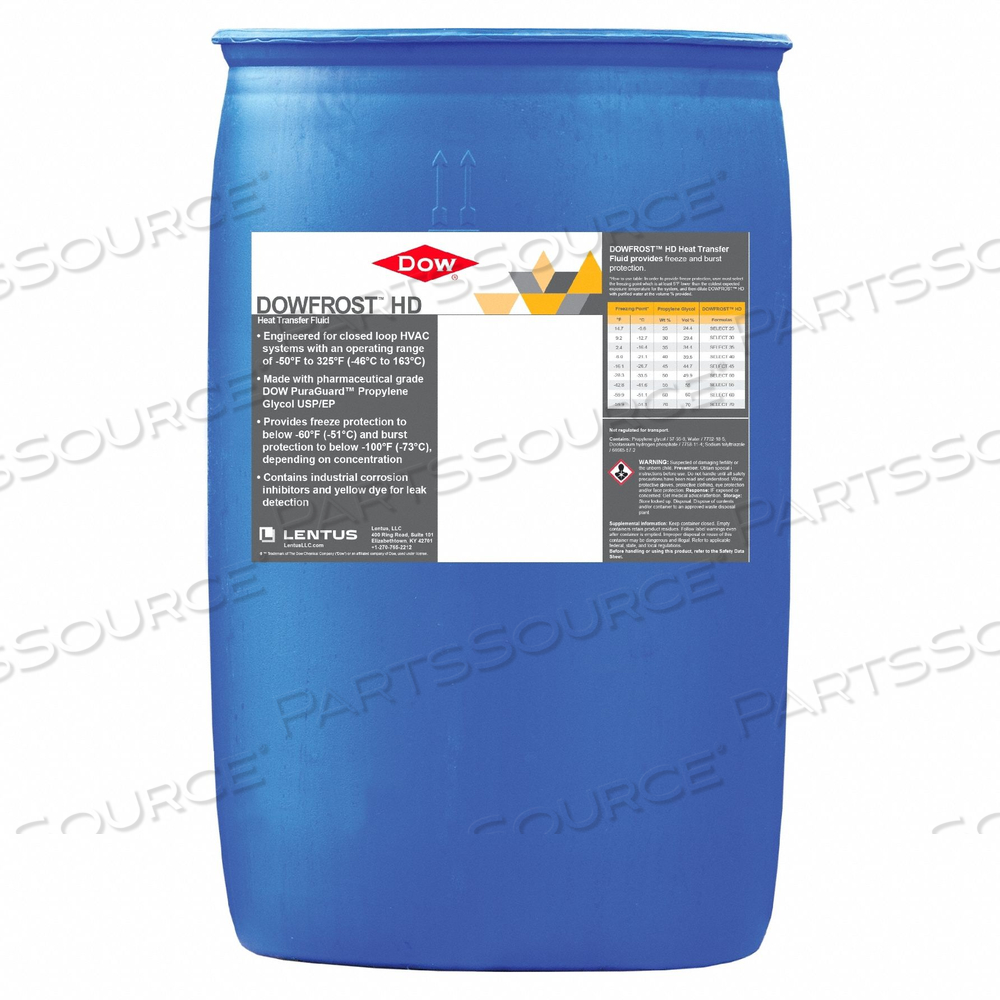 INHIBITED PROPYLENE GLYCOL 55 GAL YELLOW by Dow Frost