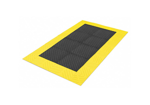 ANTIFATIGUE MAT BLACK YLLWBRDR 3X10FT by Notrax