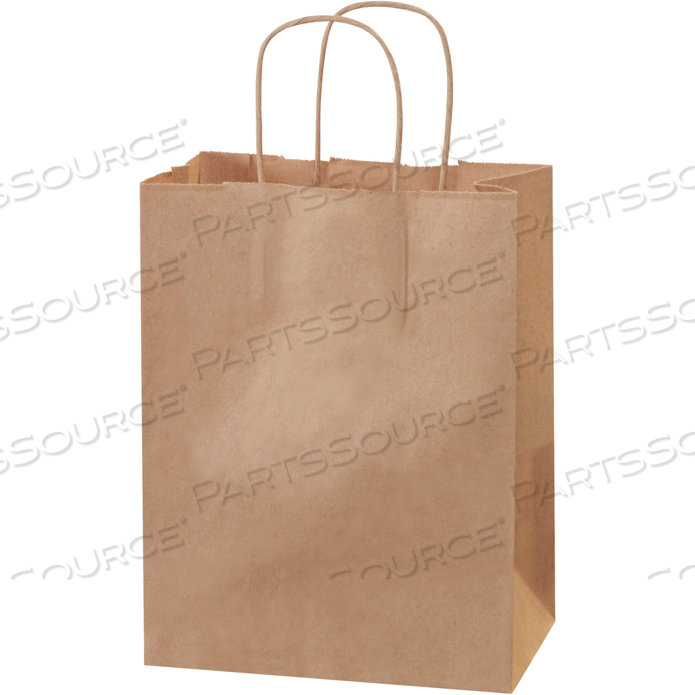 PAPER SHOPPING BAGS, 8" X 4 1/2" X 10 1/4", KRAFT, 250/CASE by BOX Partners (Box Acquisitions, LLC)