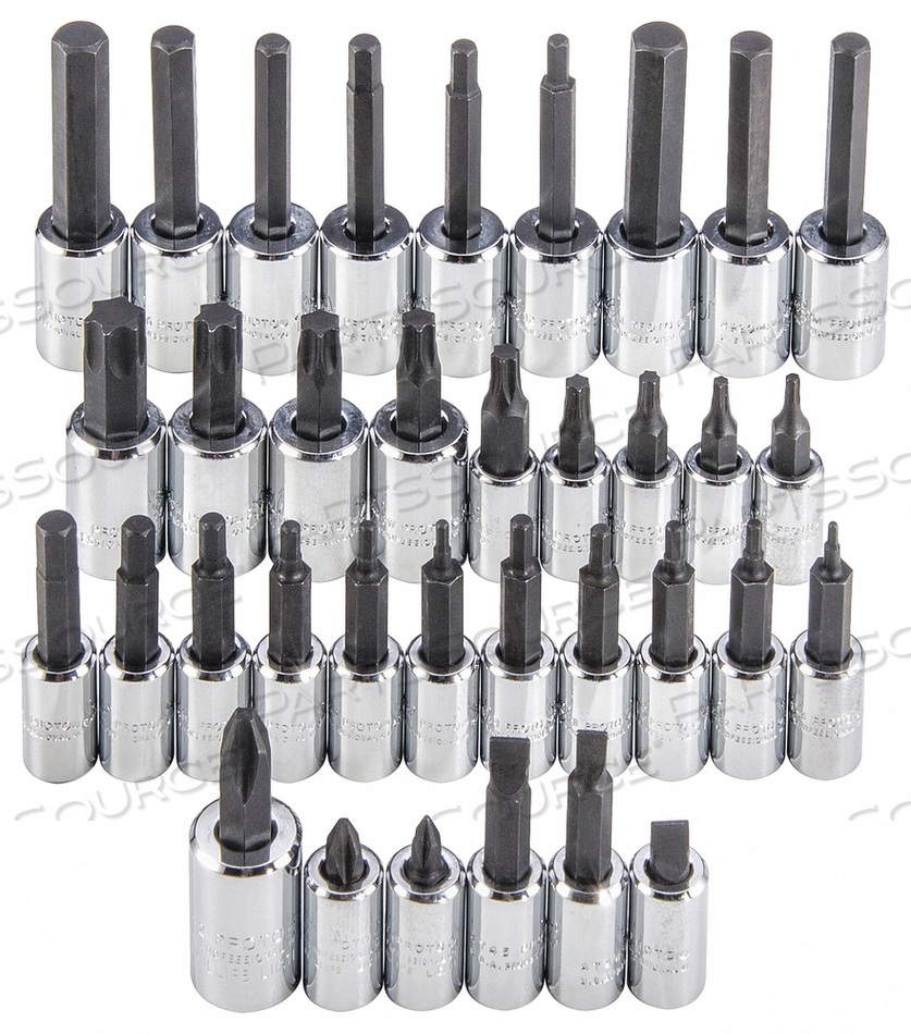 SOCKET BIT SET 1/4  3/8 DR 37 PIECE by Proto