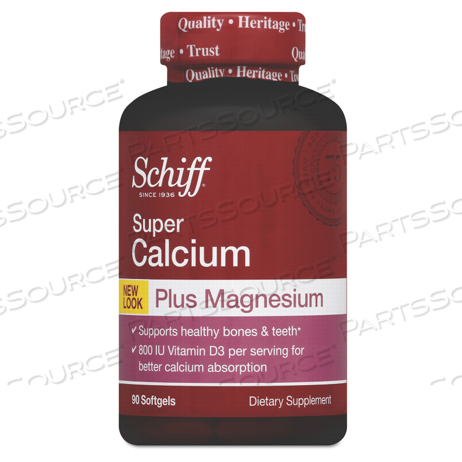 SUPER CALCIUM PLUS MAGNESIUM WITH VITAMIN D SOFTGEL, 90 COUNT 