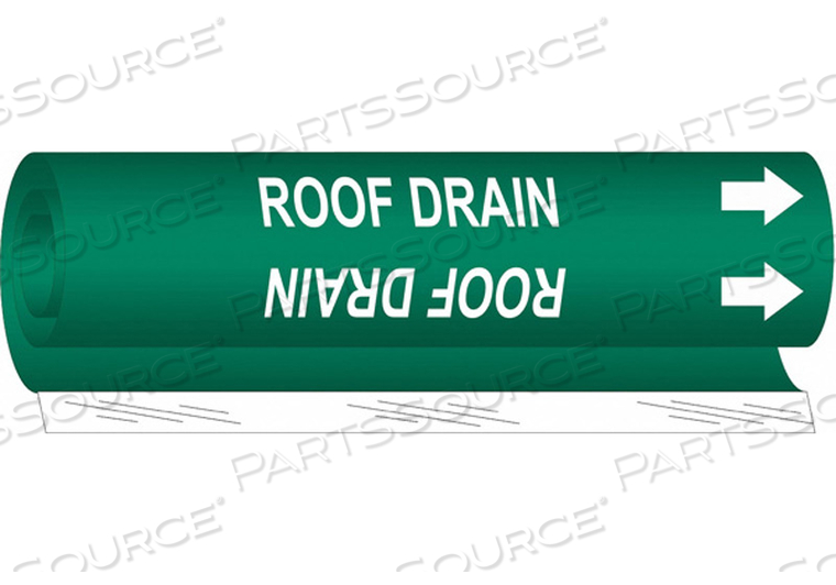 PIPE MARKER ROOF DRAIN GN 1/2 TO1-3/8 IN by Brady Americas