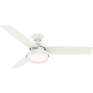 52" SENTINEL CEILING FAN WITH LIGHT AND HANDHELD REMOTE - FRESH WHITE by Hunter Fan Co. / Casablanca Fand Co.