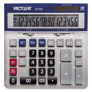 6700 LARGE DESKTOP CALCULATOR, 16-DIGIT LCD by Victor Technology, LLC 6700 LARGE DESKTOP CALCULATOR, 16-DIGIT LCD by Victor Technology, LLC