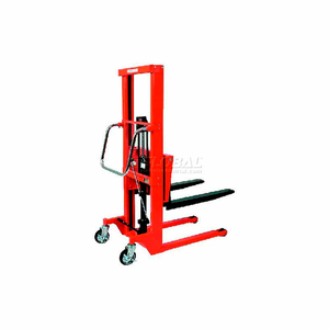 HYDRAULIC STACKER - STEP TYPE - 1322 LB. CAPACITY - 59" LIFT by Hamaco Industries Corporation HYDRAULIC STACKER - STEP TYPE - 1322 LB. CAPACITY - 59" LIFT by Hamaco Industries Corporation
