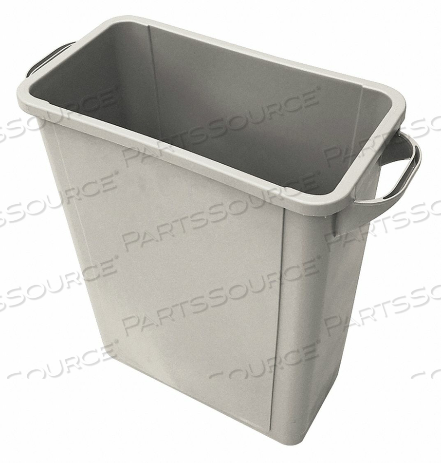 GRAINGER TRASH CAN, RECTANGULAR, BEIGE, 16 GAL CAPACITY, 11 3/4 IN WD/DIA, 24 IN DP, 25 IN HT by Tough Guy GRAINGER TRASH CAN, RECTANGULAR, BEIGE, 16 GAL CAPACITY, 11 3/4 IN WD/DIA, 24 IN DP, 25 IN HT by Tough Guy