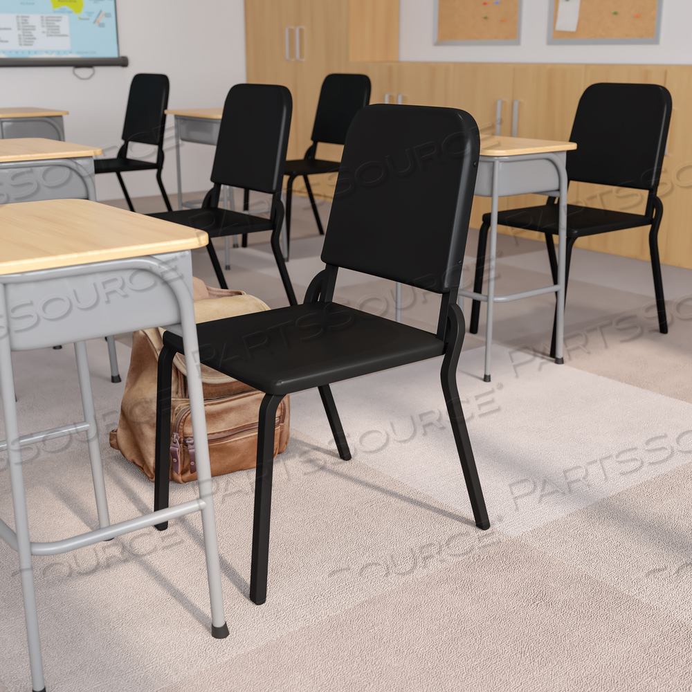 HERCULES SERIES BLACK HIGH DENSITY STACKABLE MELODY BAND/MUSIC CHAIR by Flash Furniture