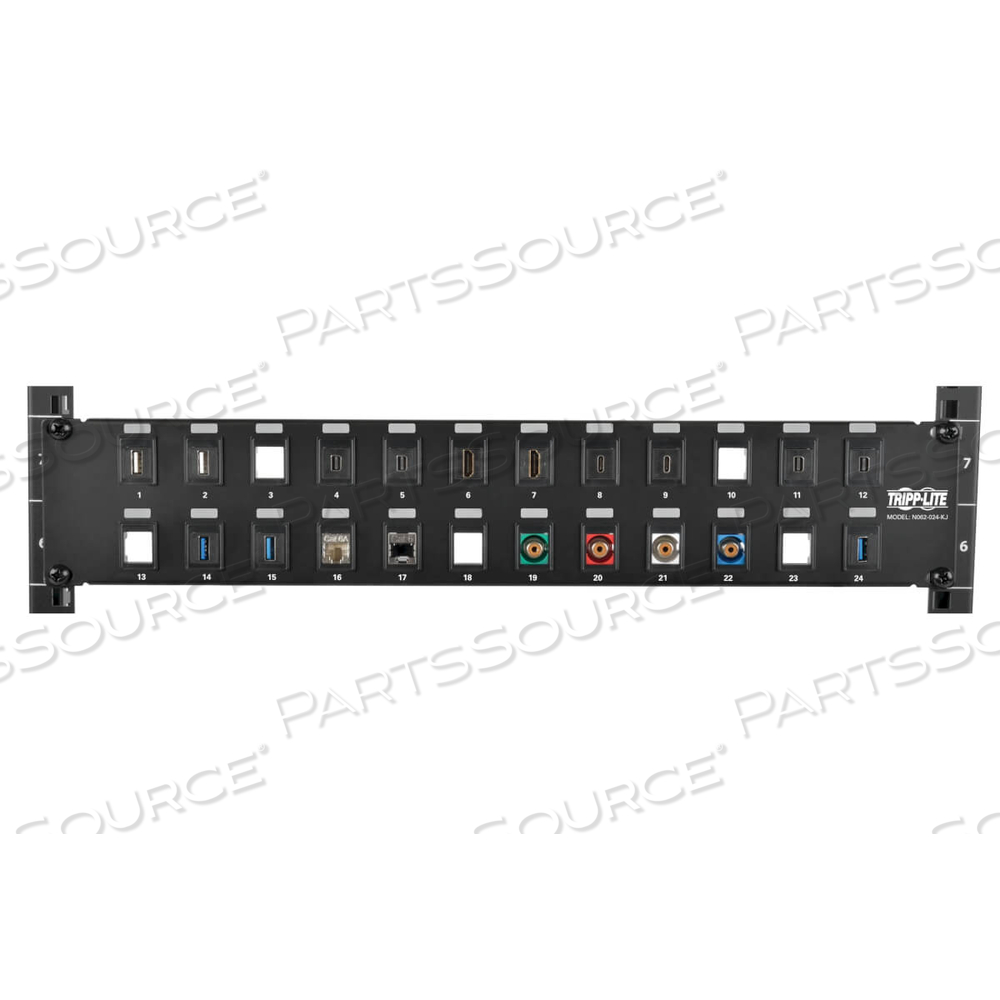 24-PORT KEYSTONE BLANK PATCH PANEL RJ45 USB HDMI CAT5/6 2URM by Tripp Lite