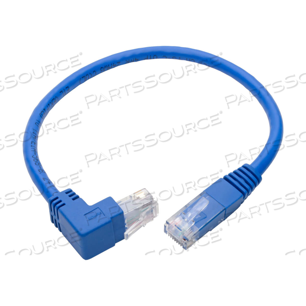 CAT6 GIGABIT MOLDED UTP ETHERNET CABLE (RJ45 RIGHT-ANGLE UP M TO RJ45 M), BLUE, 1 FT. by Tripp Lite