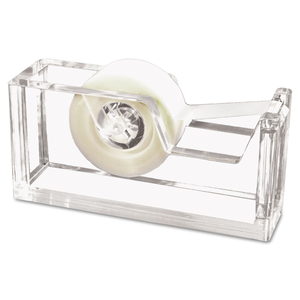 DESKTOP TAPE DISPENSER, 1" CORE, HEAVY CAST ACRYLIC, CLEAR by Kantek