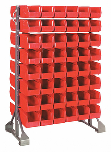 BIN RAIL FLOOR RACK 96 BINS RED by Quantum Storage Systems