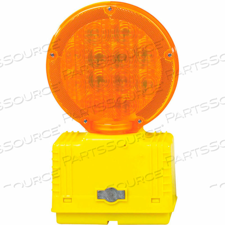 SOLAR BARRICADE LIGHT, YELLOW BODY, AMBER LENS, PRICE PER EACH by Cortina