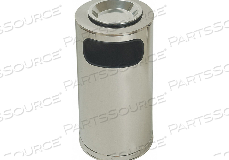 GRAINGER ASHTRAY/TRASH CAN, STEEL, 12 GAL CAPACITY, SILVER, 15 IN WD/DIA, 28 1/4 IN HT by Tough Guy