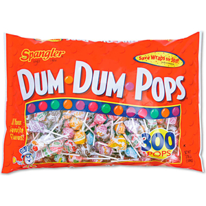 DUM DUM POPS, ASSORTED FLAVORS, INDIVIDUALLY WRAPPED, 300/PACK by Spangler DUM DUM POPS, ASSORTED FLAVORS, INDIVIDUALLY WRAPPED, 300/PACK by Spangler