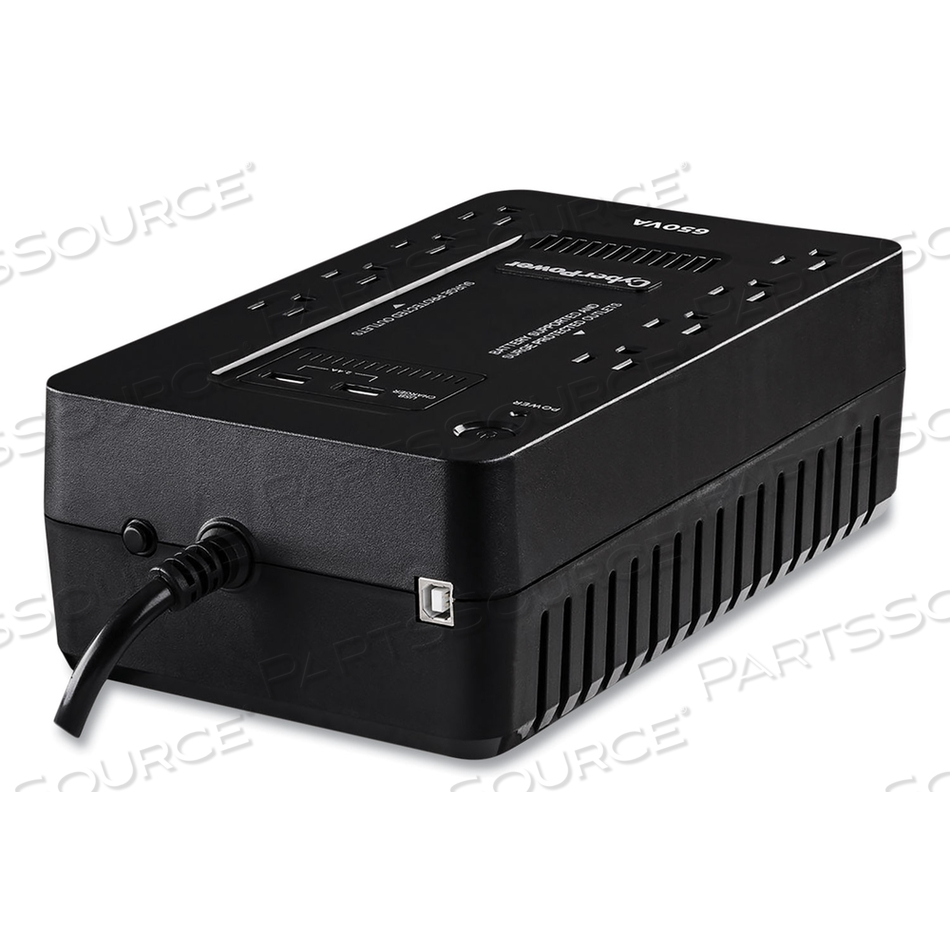 STANDBY SERIES ST625U, UPS, AC 96-140 V, 360 WATT, 625 VA, 5.5 AH, USB, OUTPUT CONNECTORS: 8, BLACK by CyberPower