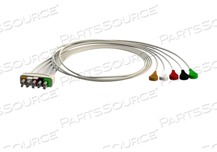 5 LEAD 5.2 FT SNAP SHIELDED ECG LEADWIRE 