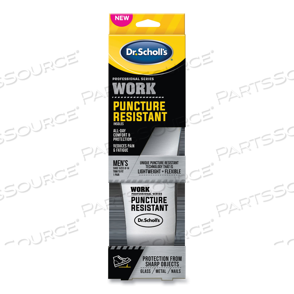 PROFESSIONAL SERIES WORK PUNCTURE RESISTANT INSOLES FOR MEN, MEN'S SIZE 8 TO 14, BLACK by Dr. Scholl's