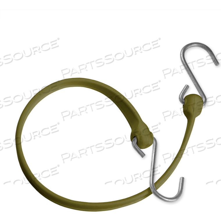 THE BETTER BUNGEE 24" BUNGEE STRAP WITH GALVANIZED TRIANGLE S HOOK - MILITARY GREEN 